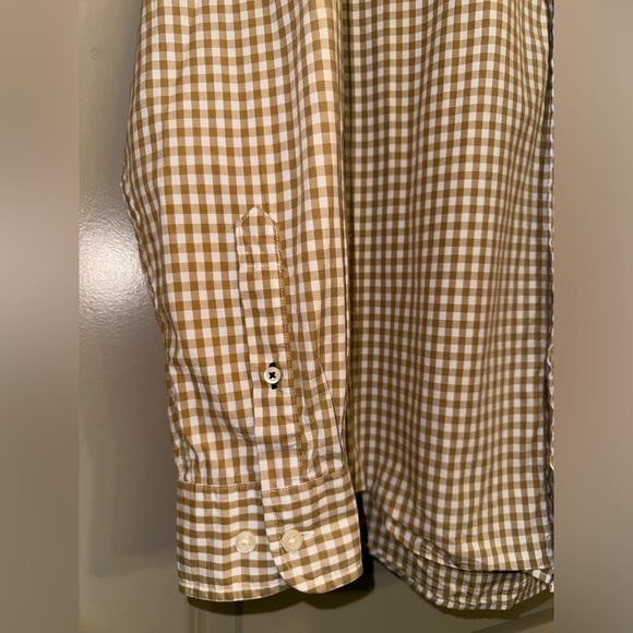 TOMMY HILFIGER Brown Plaid Gingham Button Down Shirt size M - Picture 3 of 10